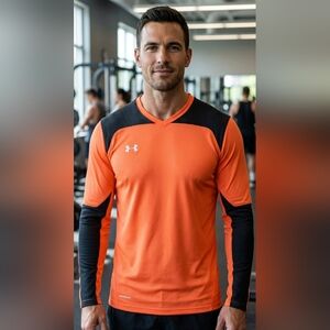 Under Armour Men's Long Sleeve Shirt - Orange and Black
